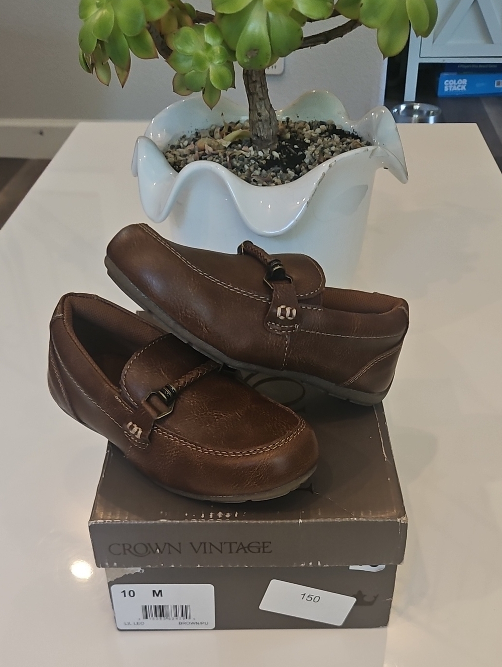 Crown Vintage Brown Slip-On Loafers (TODDLERS)
